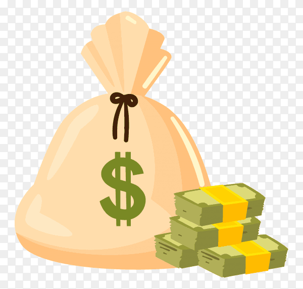 Bag with money on transparent background PNG