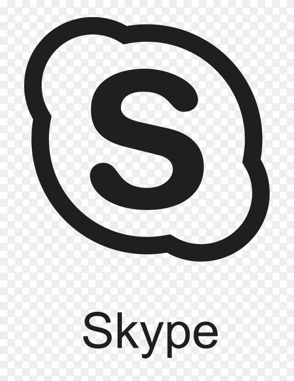 Balck Skype icon design on transparent background PNG