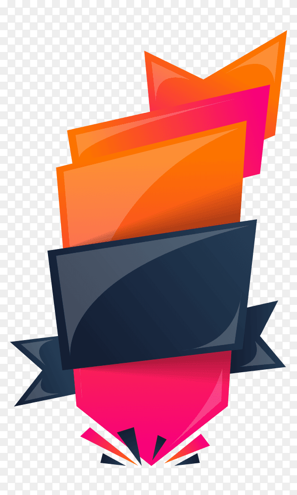 Banner design in different colors on transoarent background PNG
