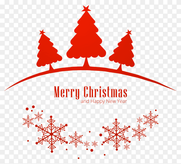 Beautiful merry christmas tree red transparent PNG