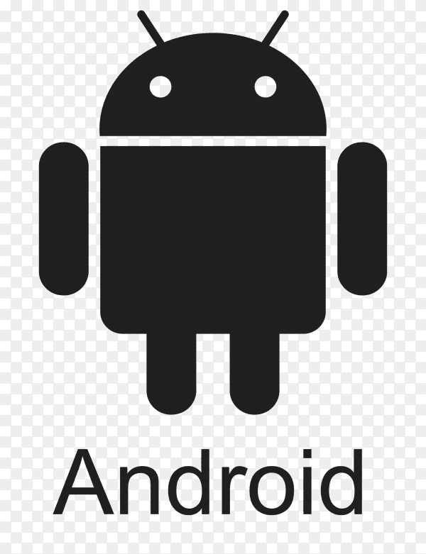Black Android icon design on transparent background PNG