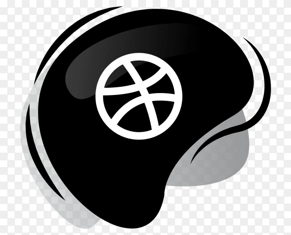 Black Dribble icon logotype on transparent PNG