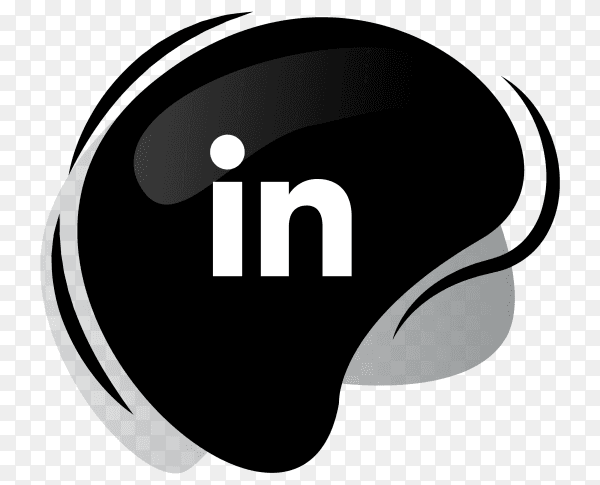 Black Linkedin icon logotype Clipart PNG