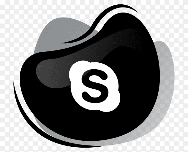 Black Skype icon logotype premium vector PNG