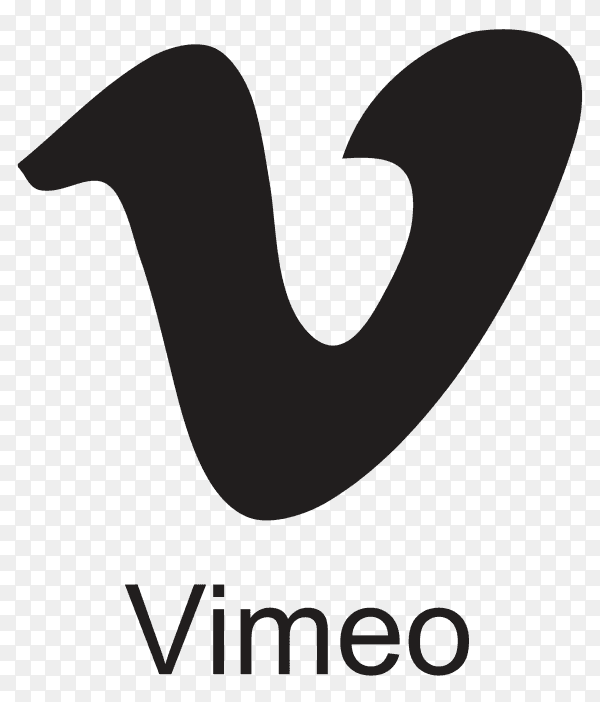 Black Vimeo icon design illustration on transparent backgorund PNG