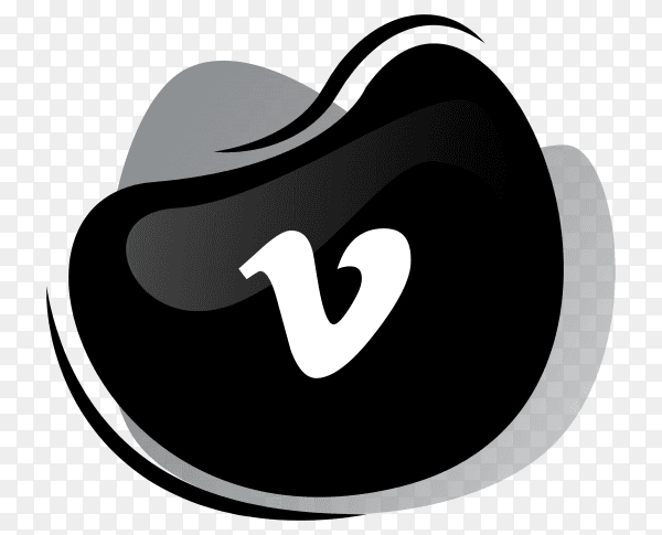 Black vimeo icon in flat design Isolated premium vector PNG