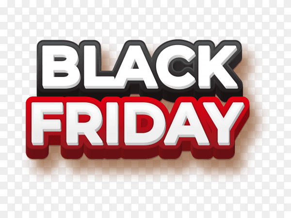Black friday lettering design on transparent background PNG
