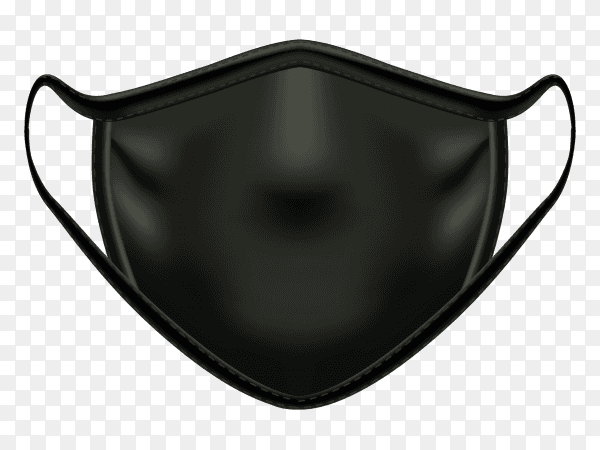 Black medical mask Illustration on transparent background PNG