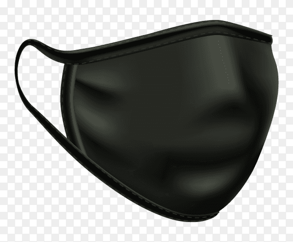 Black medical mask on transparent background PNG