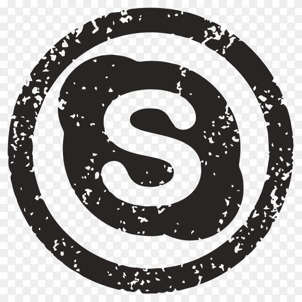 Black skype icon design on transparent background PNG