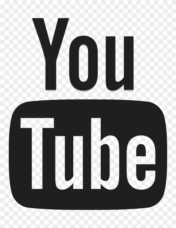 Black youtube icon design on transparent background PNG