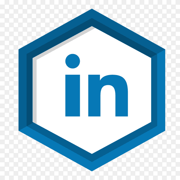 Blue Linkedin icon design isolated on transparent background PNG