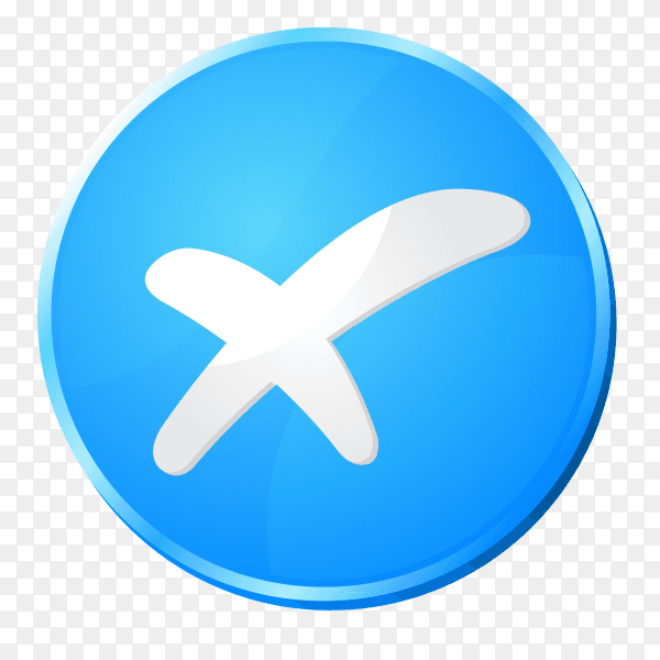 Blue incorrect icon on transparent background PNG