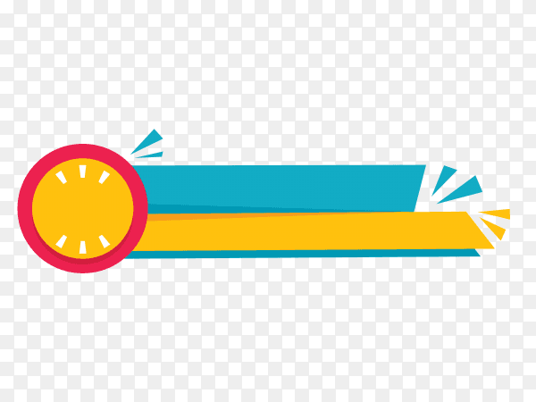 Blue yellow geometric lower third banner design on transparent background PNG