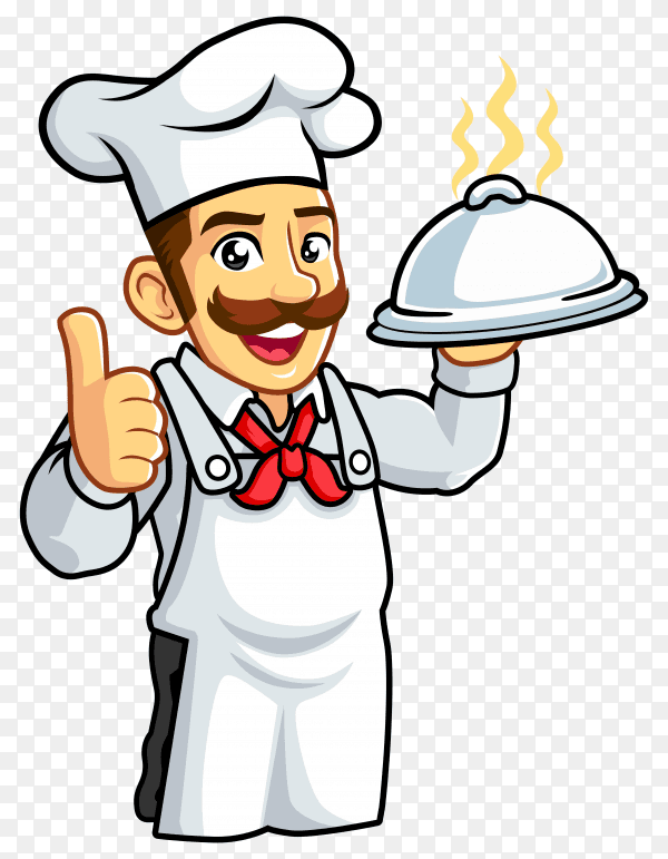 Cartoon chef men design premium vector PNG