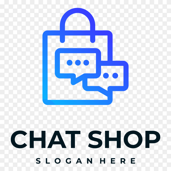 Chat shop logo on transparent PNG