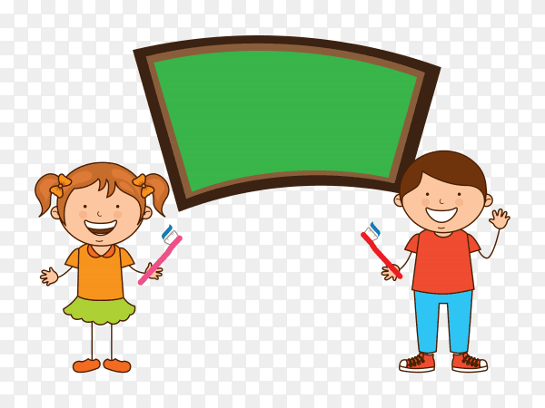 Children dental care on transparent background PNG
