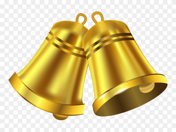 Christmas decoration bells illustration on transparent background PNG