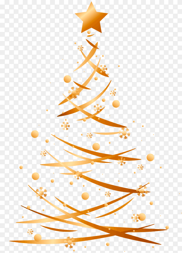 Christmas golden tree free download PNG
