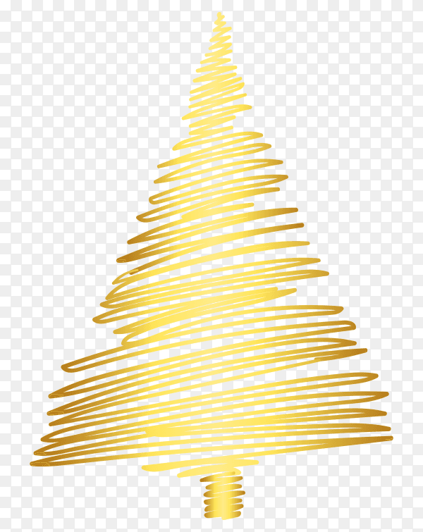 Christmas golden tree holiday premium vector PNG