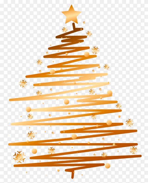 Christmas golden tree royalty free PNG