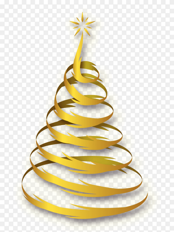 Christmas tree golden transparent PNG