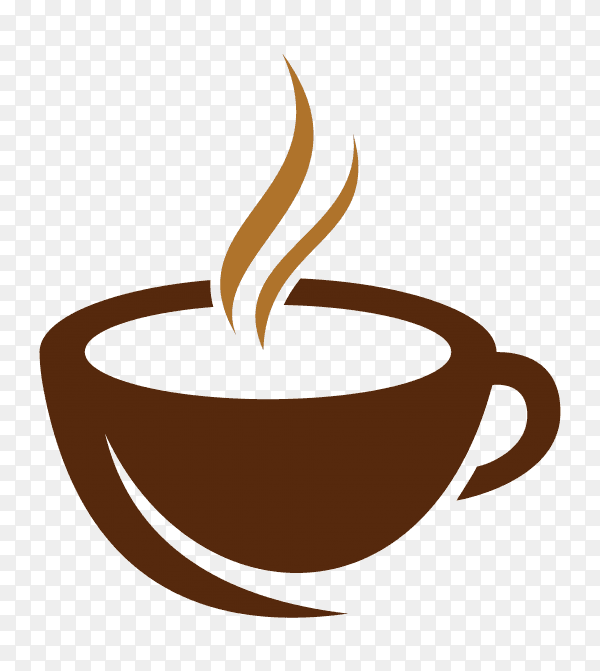 Coffee logo design on transparent background PNG