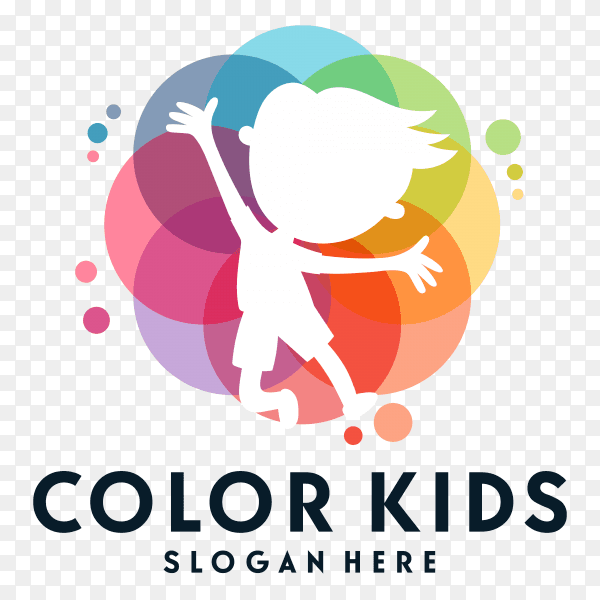 Color kids logo isolated on transparent background PNG