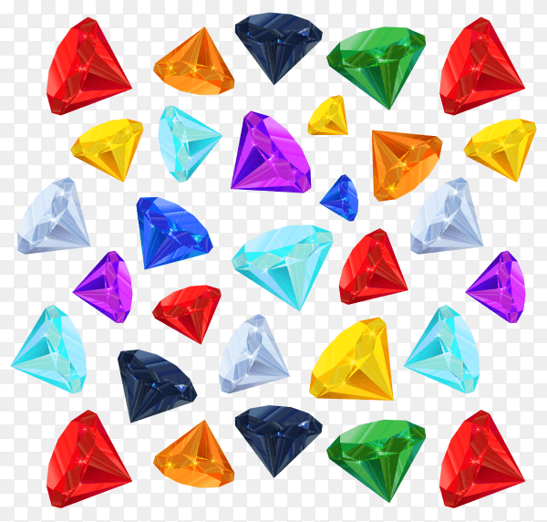 Colorful daimond shapes on transparent background PNG