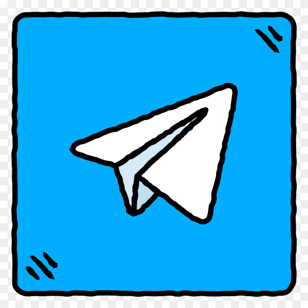 Colorful squares with Telegram logo design on transparent PNG