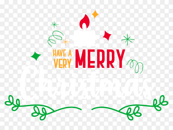 Colorfull merry christmas and emblems premium vector PNG