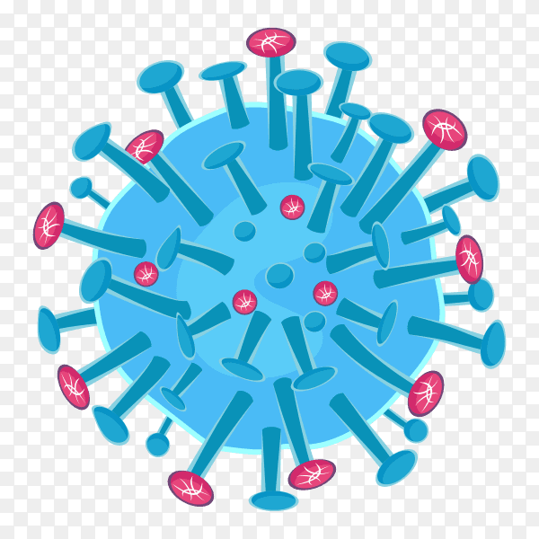 Coronavirus design on transparent background PNG