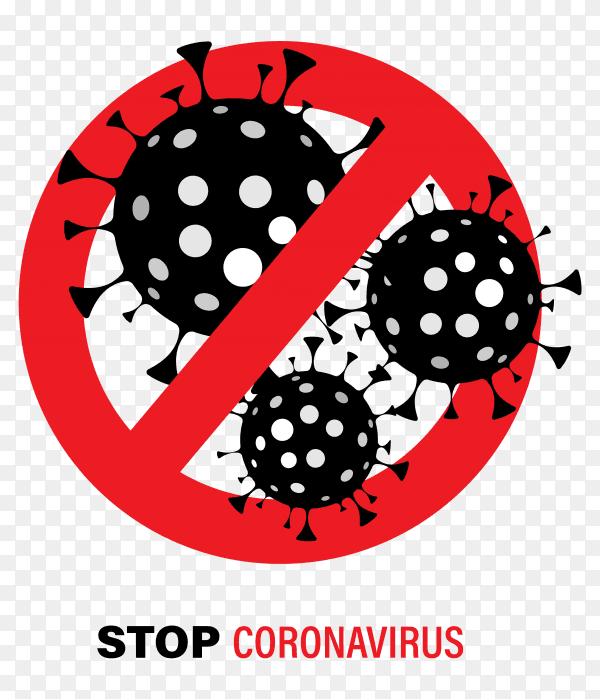 Coronavirus in flat design illustration on transparent background PNG