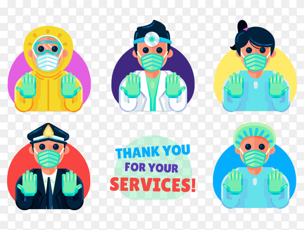Coronavirus medical team on transparent background PNG