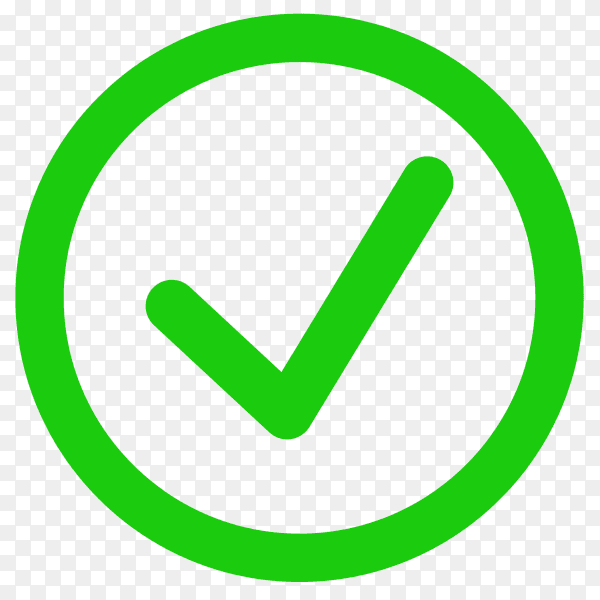 Correct icon in sticker style on transparent background PNG