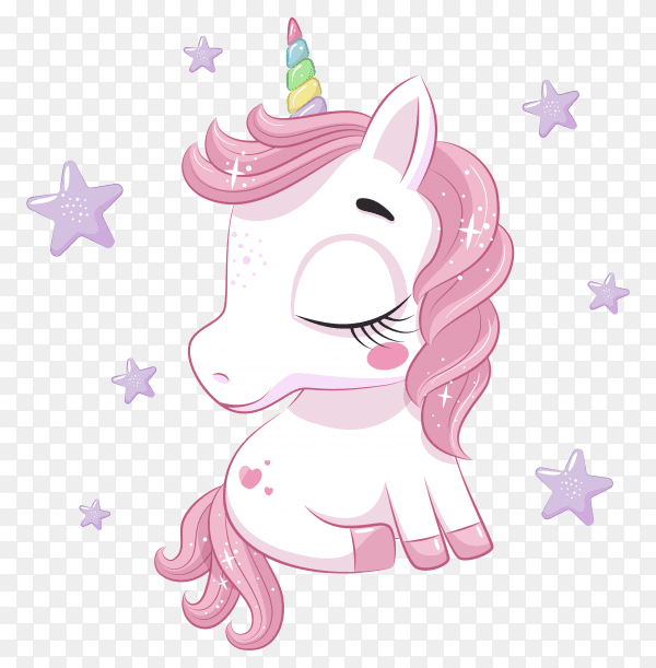 Cute magical unicorn premium vector PNG
