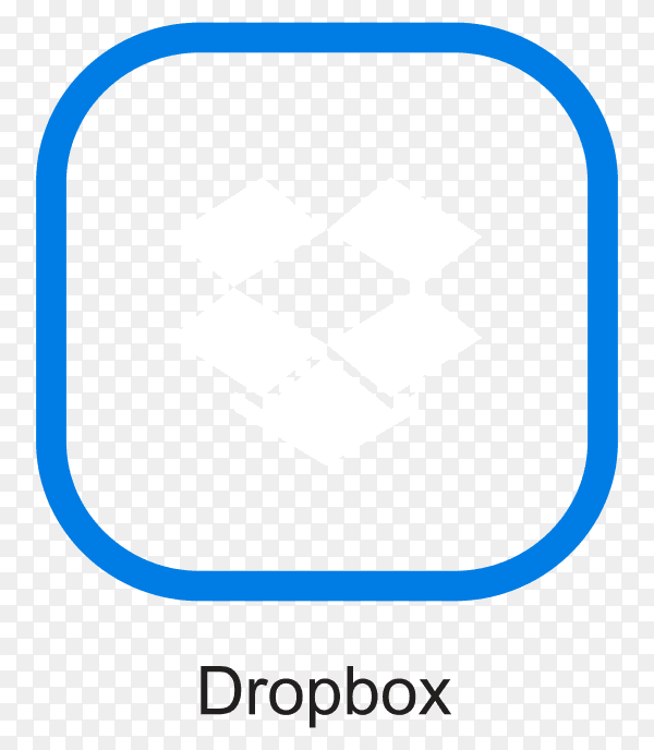 Dropbox icon in flat design on transparent background PNG