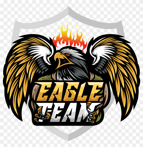 Eagle mascot esport logo on transparent background PNG