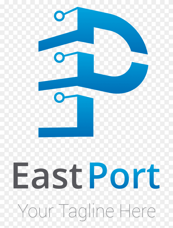 East port logo template Design on transparent background PNG