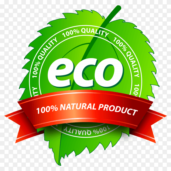 Eco banner design on transparent background PNG