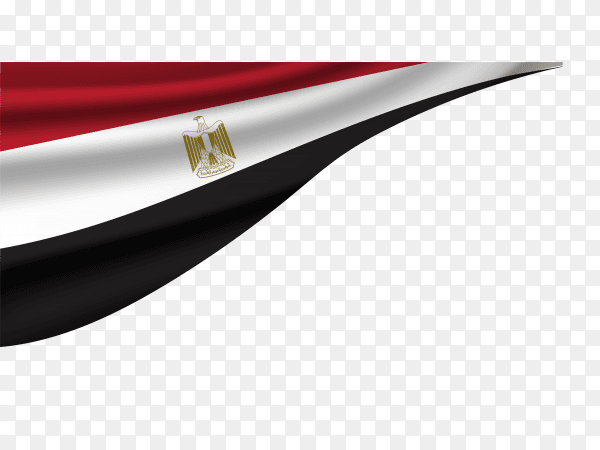 Egypt national flag on transparent PNG