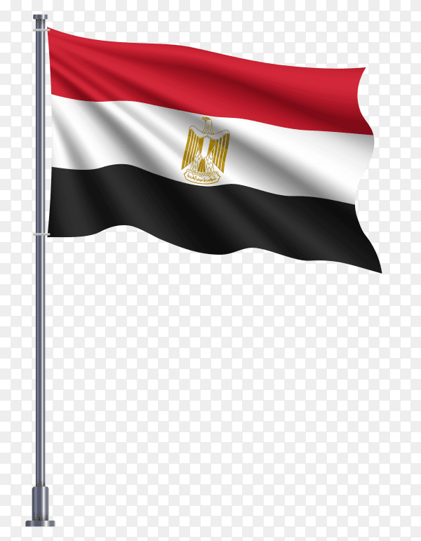 Egypt waving flag illustration on transparent background PNG