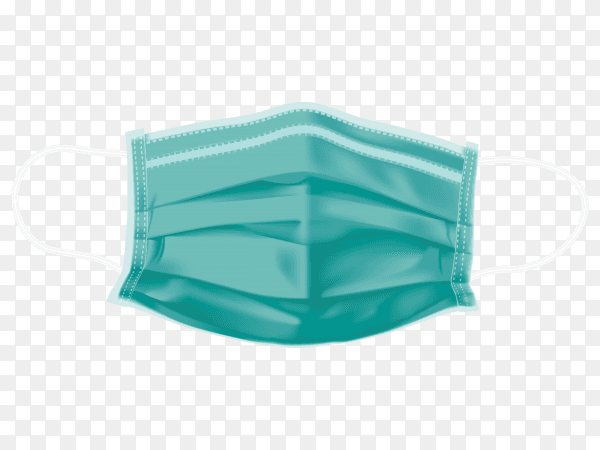 Face medical mask on transparent PNG