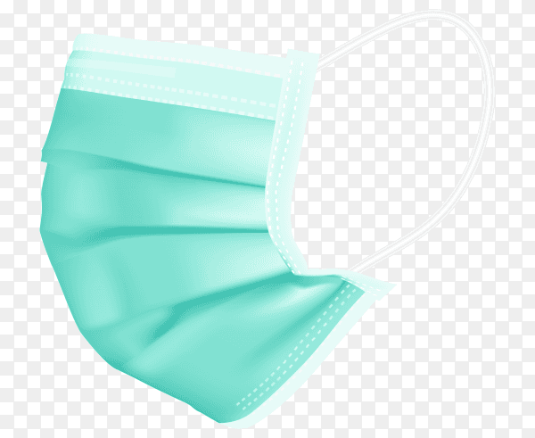 Face medical mask on transparent background PNG