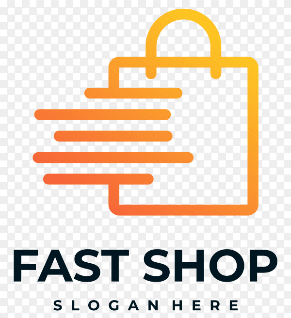 Fast shop logo design on transparent background PNG
