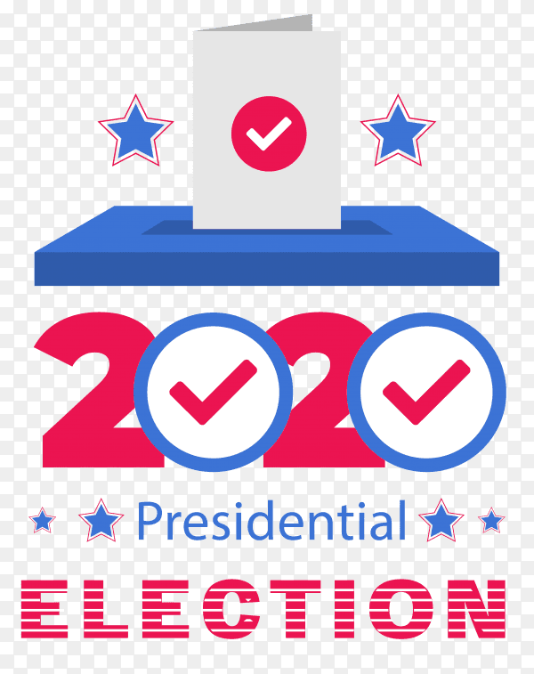 Fat 2020 us presidential election ballot box on transparent background PNG