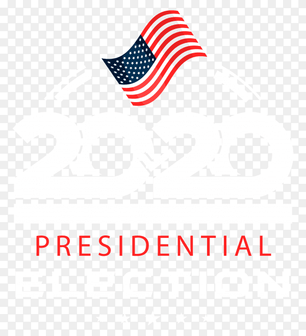 Flat 2020 us presidential election voting on transparent background PNG