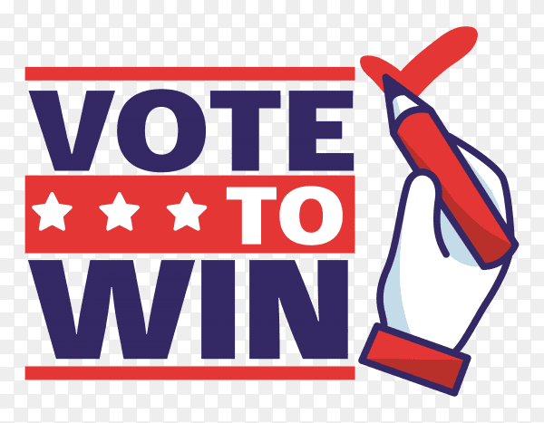 Flat design 2020 us presidential election on transparent background PNG