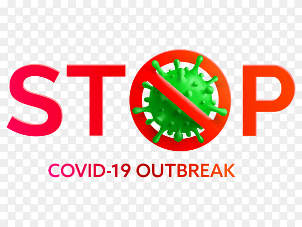 Flat design coronavirus spread on transparent background PNG