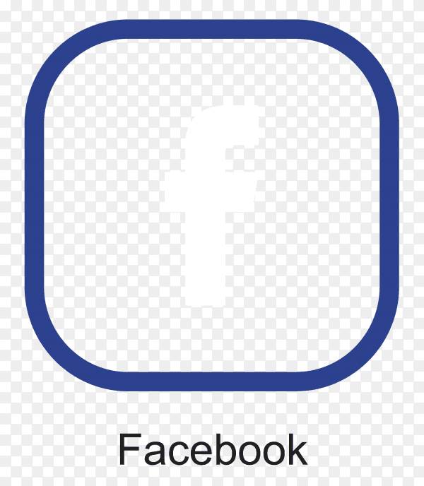 Flat design facebook icon on transparent background PNG